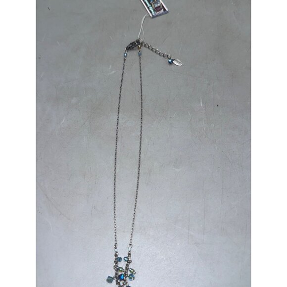 Dragonfly Pendant Necklace With Iridescent Beads On Silver Chain Firefly Jewelry - Picture 10 of 14